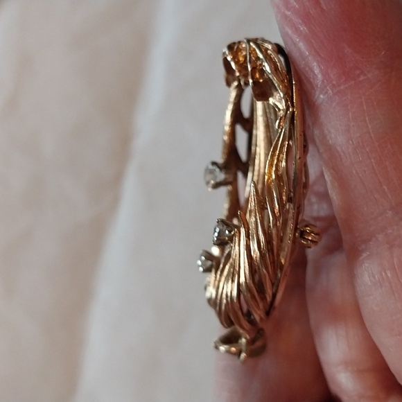 Antique 14k yellow gold Pendant/pin 3 large diamonds.Jewelry will NOT  be bundle - Picture 5 of 5